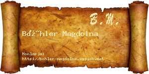 Böhler Magdolna névjegykártya